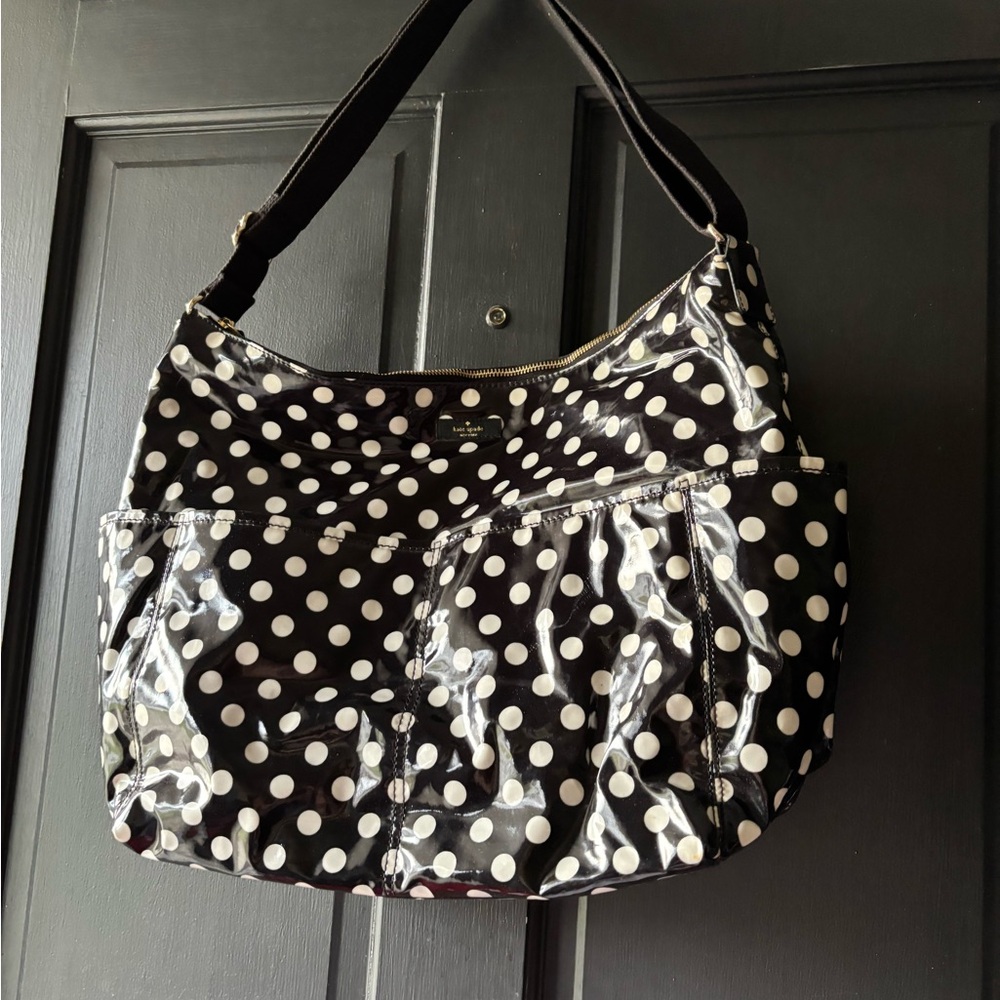 Kate Spade Black and White Polka Dot Baby Bag